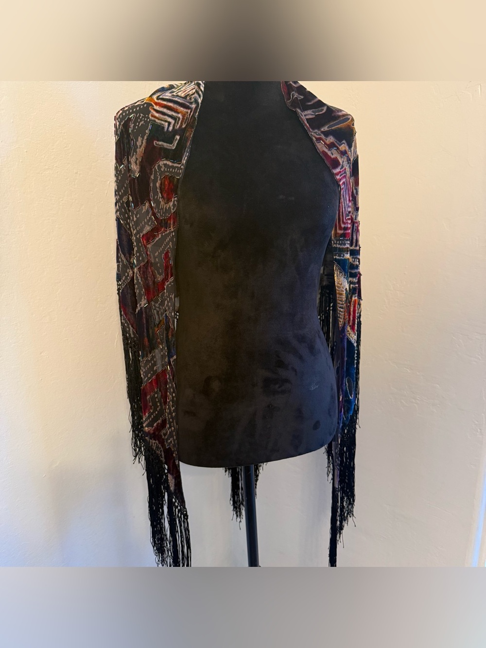 Women’s Chico’s Velvet Fringe Open-Front Women's Sweater